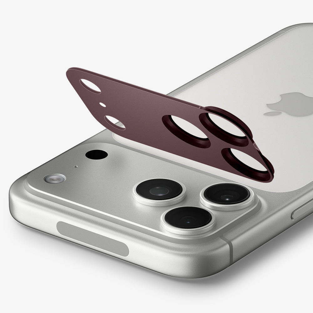 Schutzfolie für die Rückkamera Spigen GlastR EZ FIT Optik Pro XL für Apple iPhone 18 Pro, gehärtetes Glas, Burgunderrot AGL12036