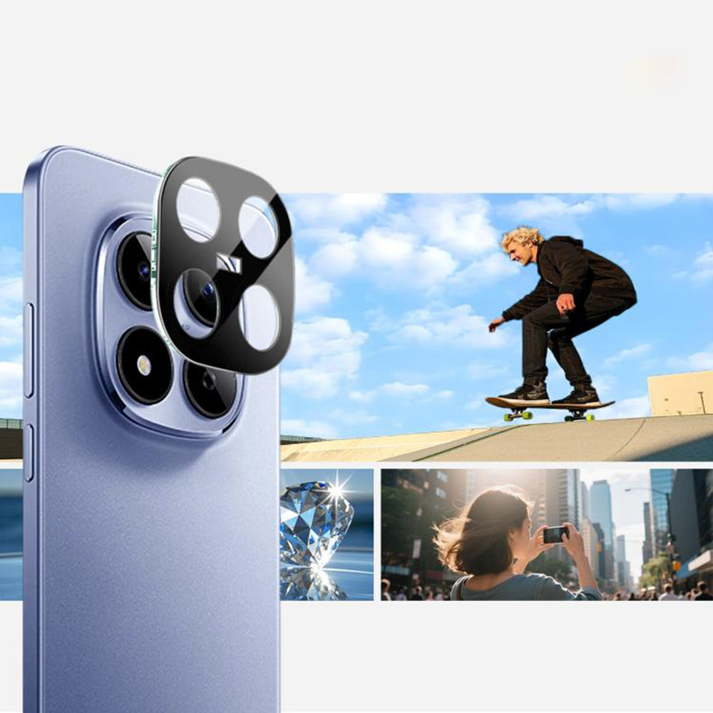 Schutzfolie Techsuit für die Rückkamera für Xiaomi Poco M8 Pro / Redmi Note 15 Pro+ 5G, gehärtetes Glas, Schwarz