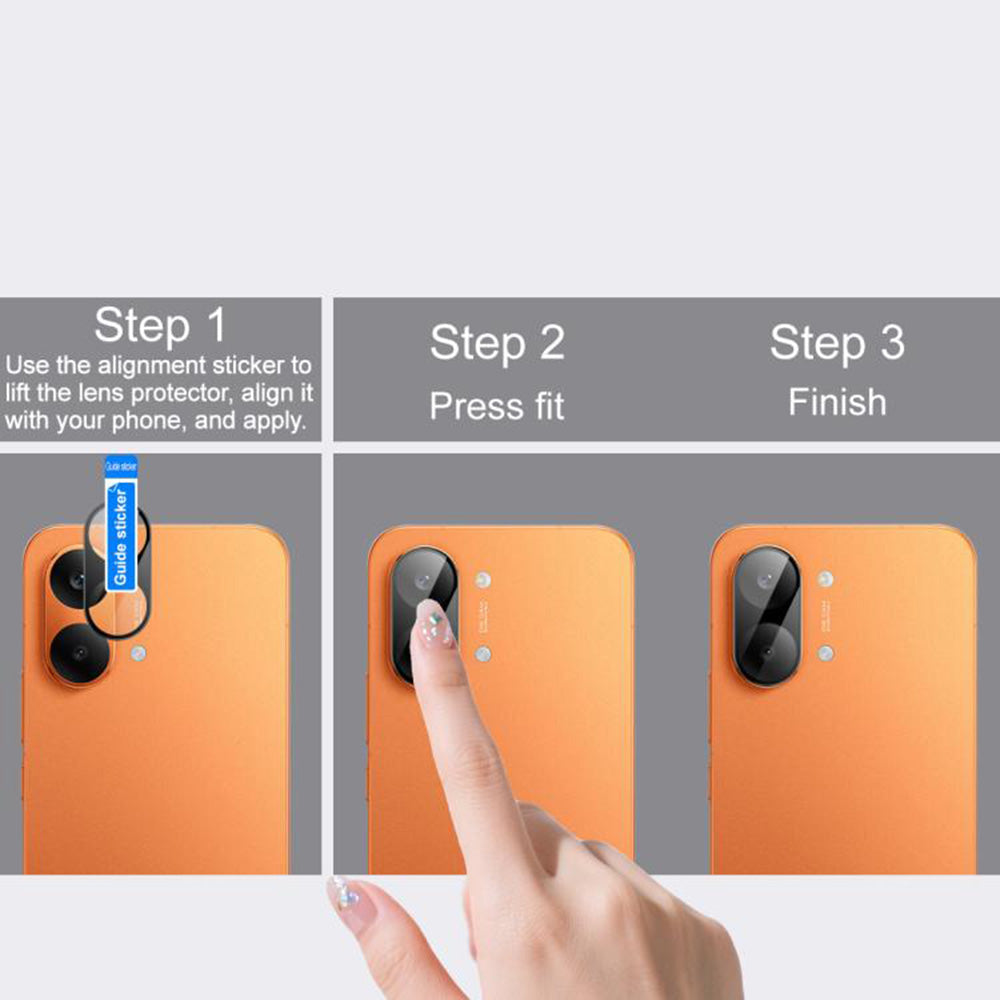 Schutzfolie Techsuit für die Rückkamera des Xiaomi Poco X8 Pro Max, gehärtetes Glas, Schwarz
