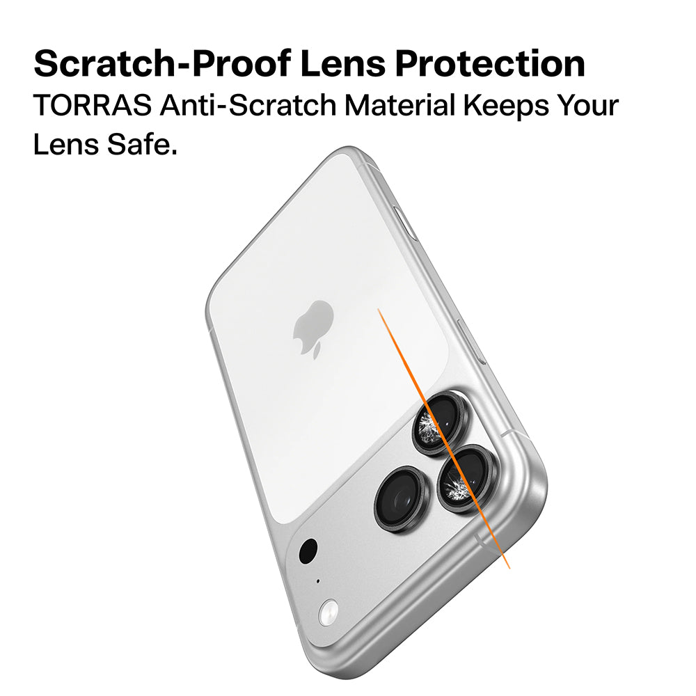 Torras Lensguard Rückkamera-Schutzfolie für Apple iPhone 17 Pro Max / 17 Pro, gehärtetes Glas, Blau