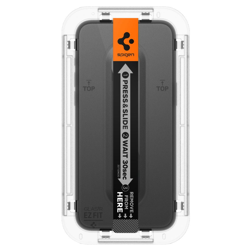 Spigen GlastR EZ FIT HD Screen Protector for Apple iPhone 15, Tempered Glass, Full Glue, 2.5D, Black AGL06908