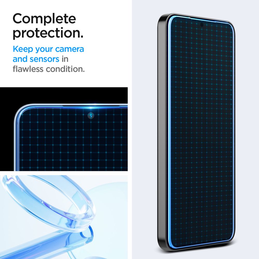 Schutzfolie Spigen GlastR EZ FIT für Samsung Galaxy S25+ S936 / S24+ S926, Gehärtetes Glas, Vollverklebung, Set 2 Stück AGL07432