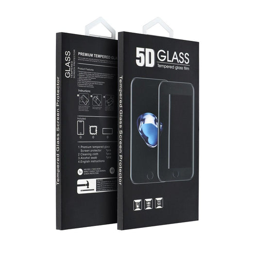 OEM Displayschutzfolie für Apple iPhone 15 Plus, abgeschirmtes Glas, vollflächige Verklebung, 5D, schwarz