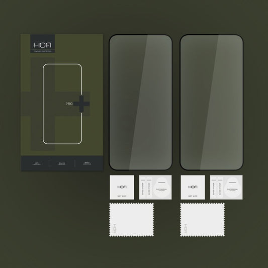 HOFI Glas PRO+ Displayschutzfolie für Samsung Galaxy A55 5G A556 / A35 5G A356, Glasschutzfolie, Vollverklebung, Set 2 Stück, 2.5D, Schwarz