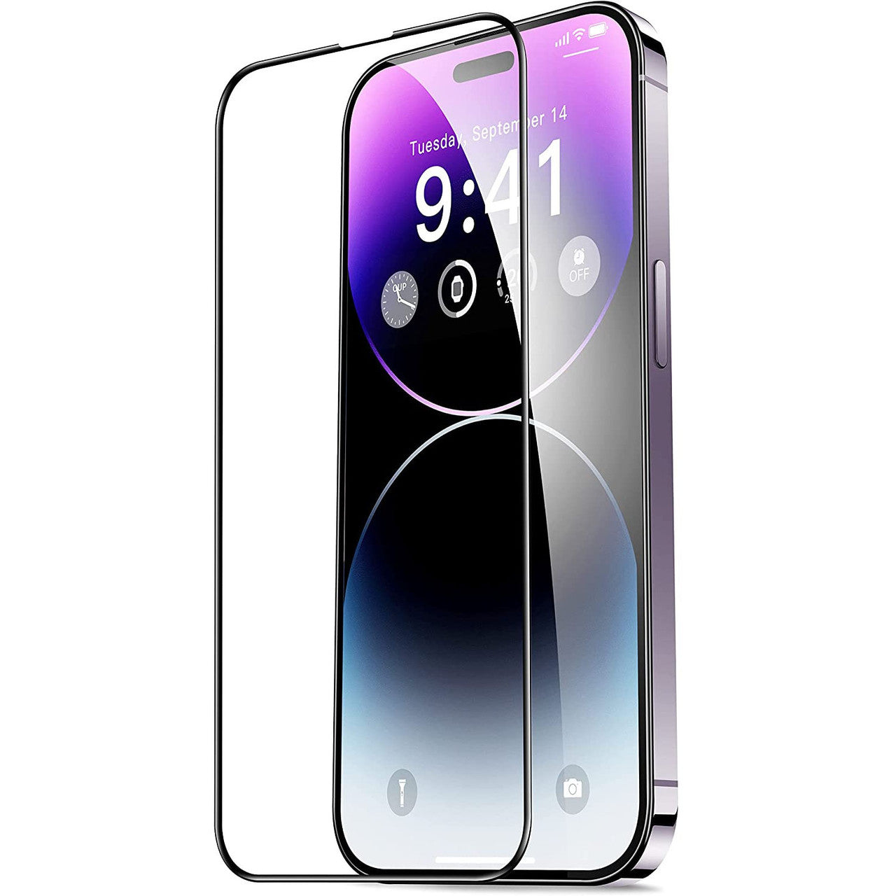 Schutzfolie OEM für Apple iPhone 15 Pro, gehärtetes Glas, Full Glue, 21D, Schwarz