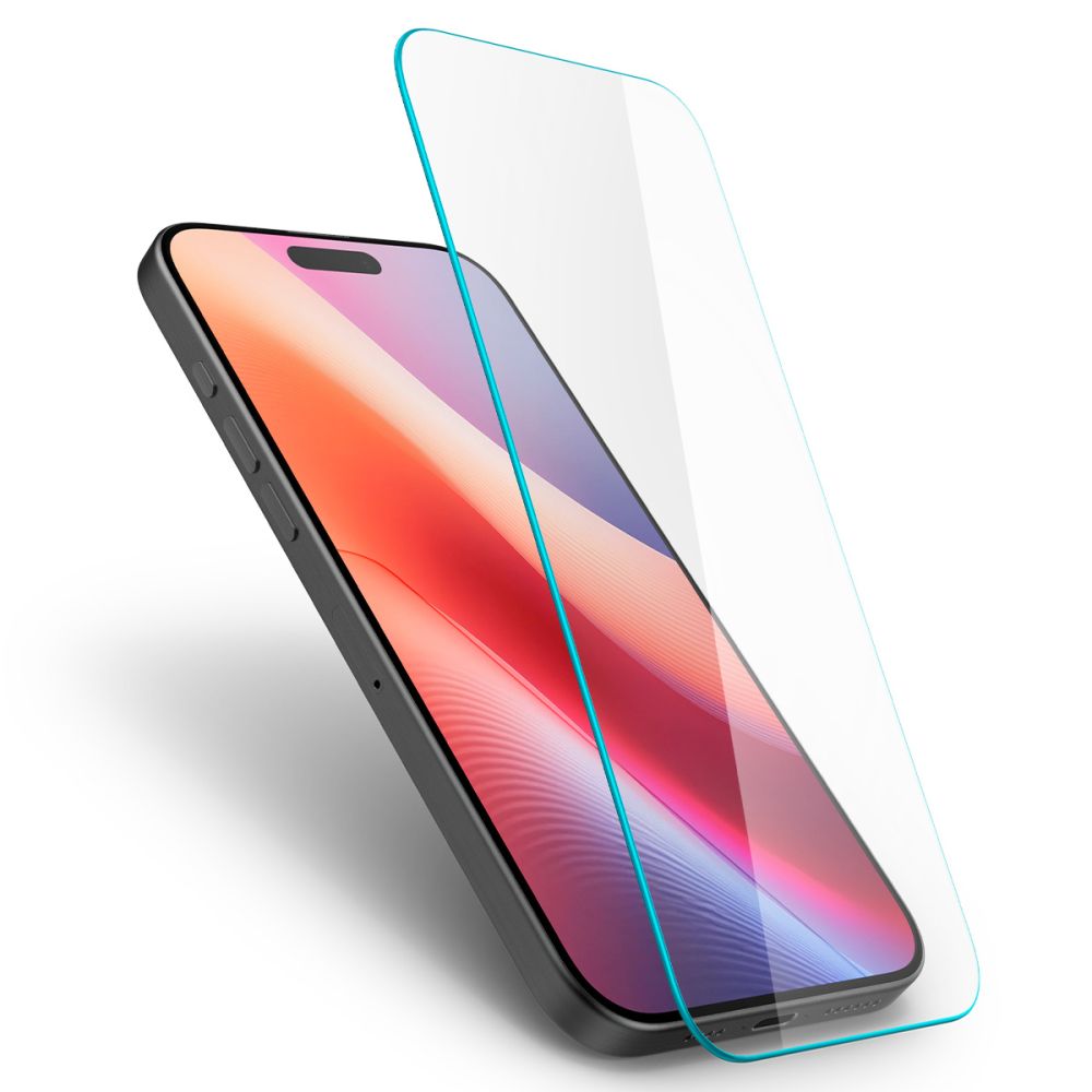 Schutzfolie Spigen GlastrR Slim HD für Apple iPhone 16 Pro, Gehärtetes Glas, Vollverklebung, 2.5D AGL07937