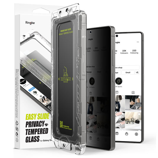 Schutzfolie Privacy Ringke Easy Slide für Samsung Galaxy S25 Ultra S938, Gehärtetes Glas, Vollverklebung, Set mit 2 Stück