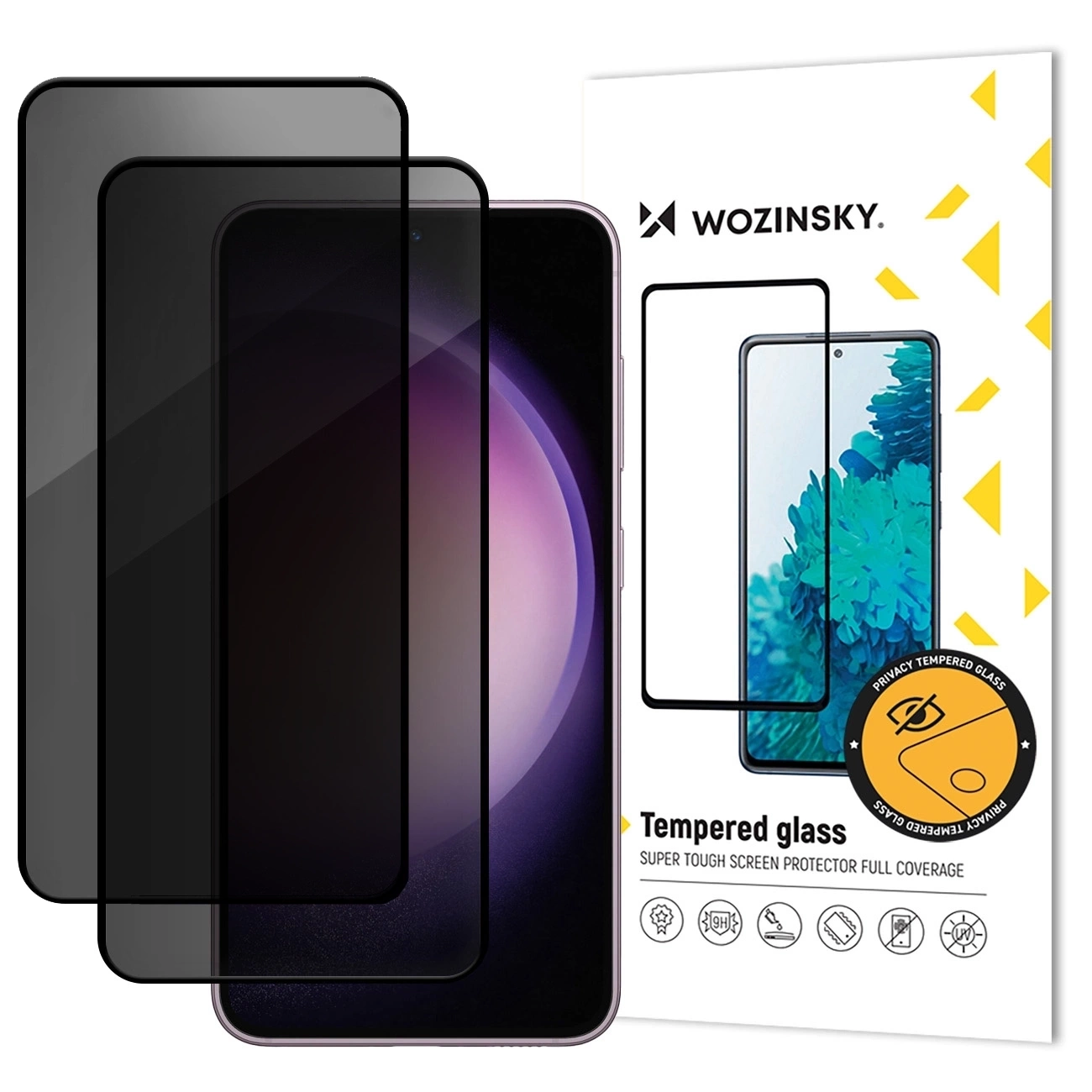 Privacy-Schutzfolie WZK AntiSpy für Samsung Galaxy A17 4G / A17 5G, gehärtetes Glas, Full Glue, 2 Stück Set