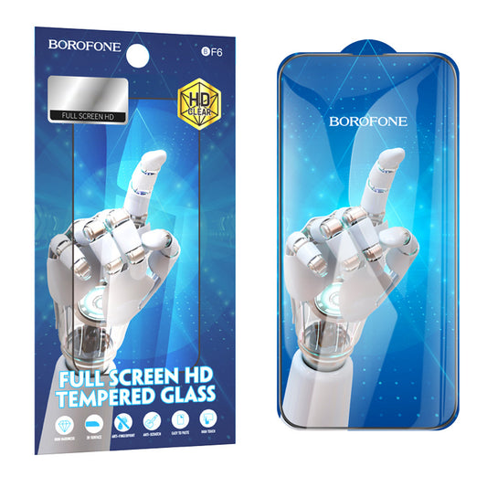 Displayschutzfolie Borofone BF6 Diamond Armor für Apple iPhone 16 Pro Max, Glasschutz, Vollverklebung, 10er Set, Schwarz