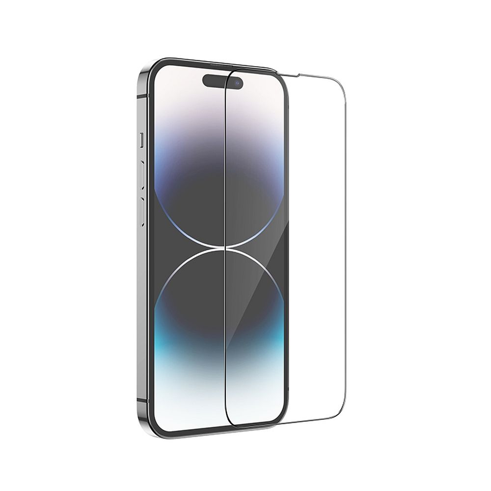 Schutzfolie HOCO für Apple iPhone 14 Pro, Gehärtetes Glas, Vollverklebung, Set mit 10 Stück, Schwarz