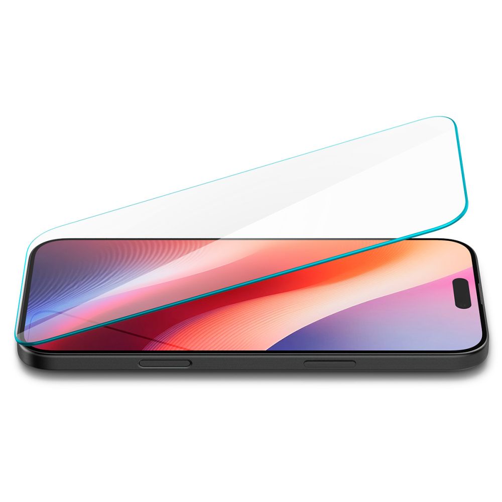 Schutzfolie Spigen GlastrR Slim HD für Apple iPhone 16 Pro, Gehärtetes Glas, Vollverklebung, 2.5D AGL07937