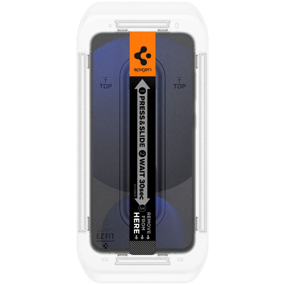 Schutzfolie Spigen GlastR EZ FIT für Samsung Galaxy A56 A566 / S24 FE S721, gehärtetes Glas, Vollverklebung, Set mit 2 Stück AGL08729