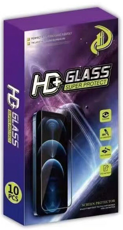 OEM Displayschutzfolie für Apple iPhone 15 Pro, gehärtetes Glas, Vollkleber, 10er Set, 9D, Schwarz