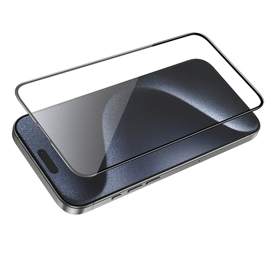Schutzfolie HOCO G16 für Apple iPhone 16 Pro Max, gehärtetes Glas, Full Glue, 5D, Schwarz.