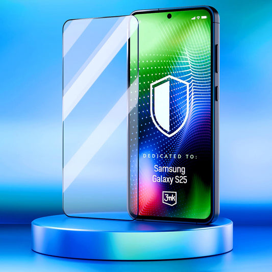 3MK Hardy Ultra Displayschutzfolie für Samsung Galaxy S25 S931, gehärtetes Glas, Full Glue, Schwarz