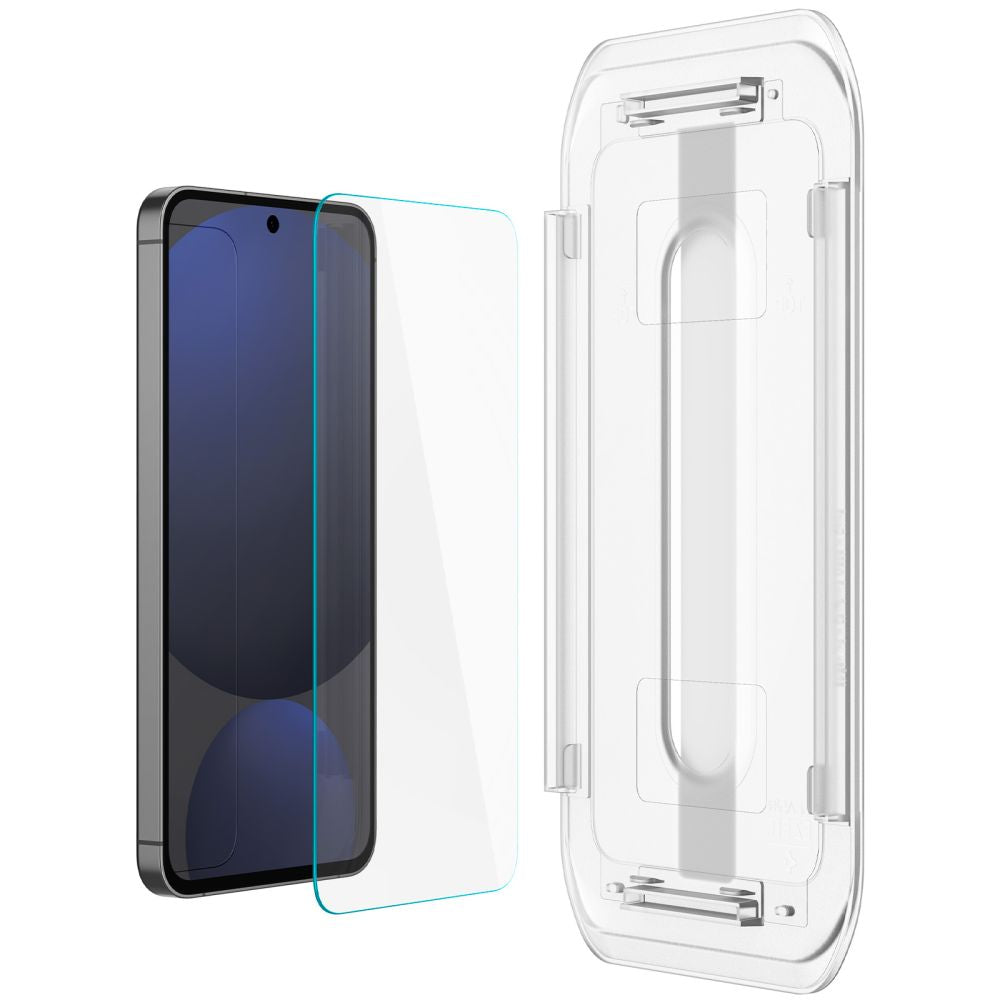 Schutzfolie Spigen GlastR EZ FIT für Samsung Galaxy A56 A566 / S24 FE S721, gehärtetes Glas, Vollverklebung, Set mit 2 Stück AGL08729