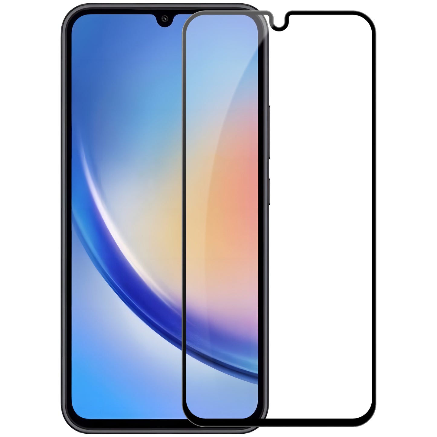 OEM Panzerglas für Samsung Galaxy A34 5G A346 | 9D Full Glue | Schwarz | 9H