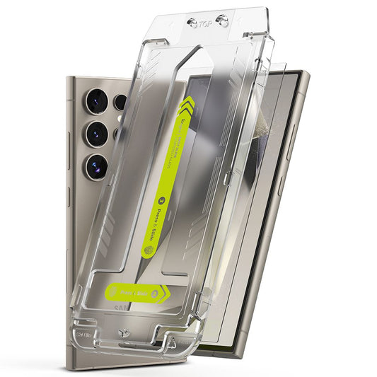 Ringke Easy Slide Displayschutzfolie für Samsung Galaxy S24 Ultra S928, Glas geschützt, Vollverklebung, Set 2 Stück