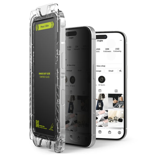 Displayschutzfolie Ringke Easy Slide für Apple iPhone 16 Pro Max, Glas geschützt, Vollverklebung, Set 2 Stück
