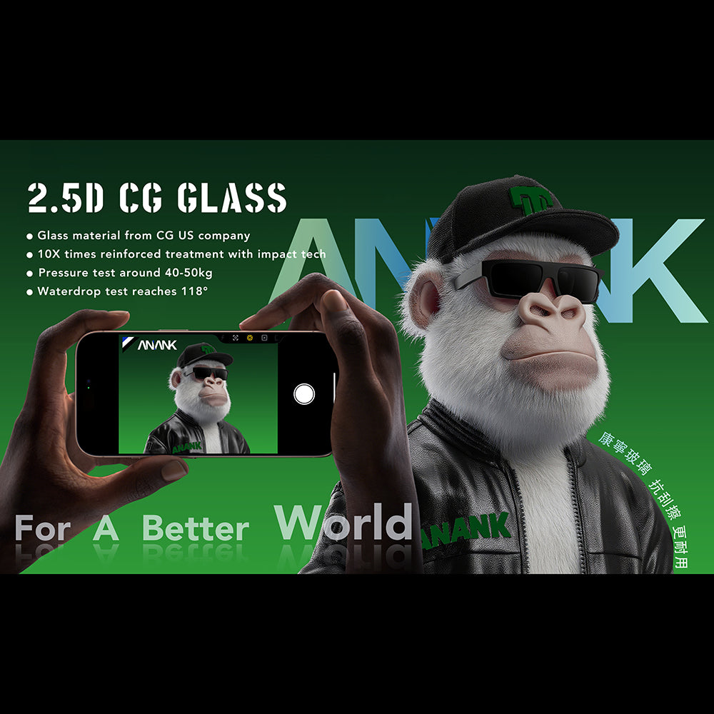 Schutzfolie Anank 10X Reinforced CG für Apple iPhone 17 Pro Max, gehärtetes Glas, Full Glue, 2.5D, Schwarz