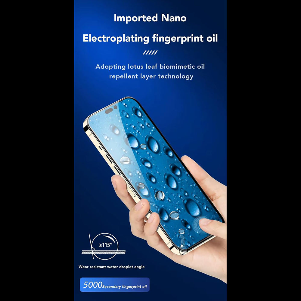 Anank 3X Verstärkte Displayschutzfolie für Apple iPhone 16, Sicherheitsglas, Vollkleber, 2.5D, Schwarz