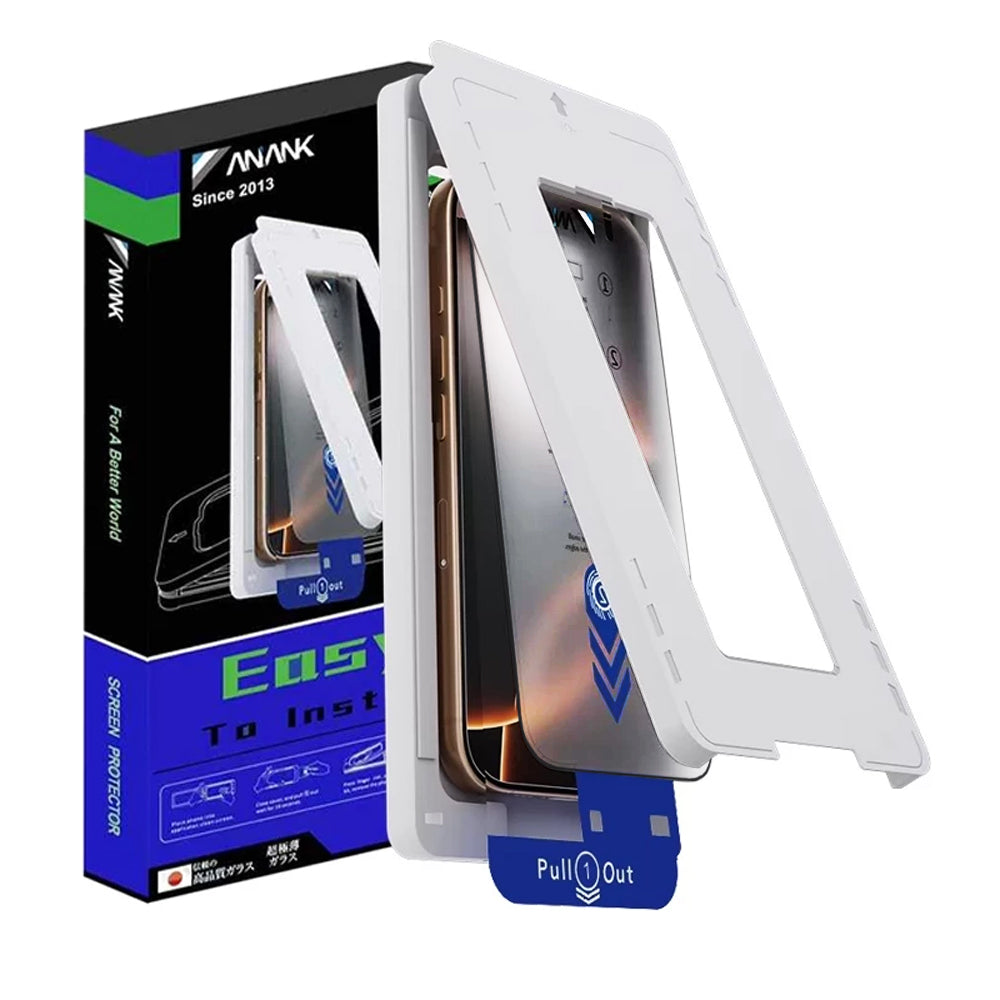 Schutzfolie Anank 5X Reinforced Applicator für Apple iPhone 17 Pro Max, gehärtetes Glas, Full Glue, 2.5D, Schwarz