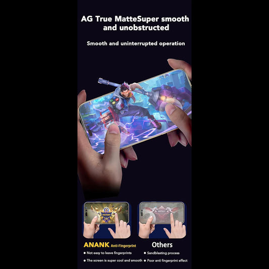 Anank Anti-Fingerprint Displayschutzfolie für Apple iPhone 15 Pro Max, gehärtetes Glas, Vollkleber, 2,5D, Schwarz