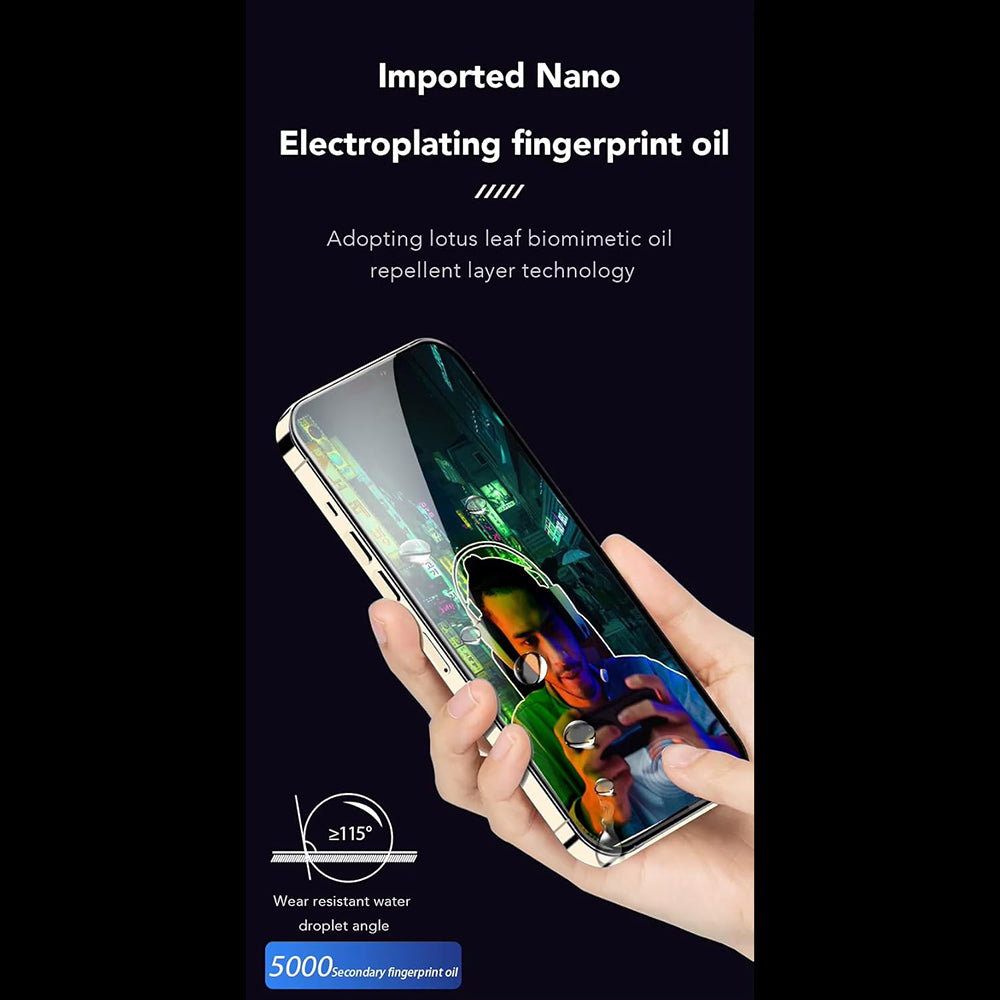 Anank Anti-Fingerprint Displayschutzfolie für Apple iPhone 15, gehärtetes Glas, Vollkleber, 2.5D, Schwarz