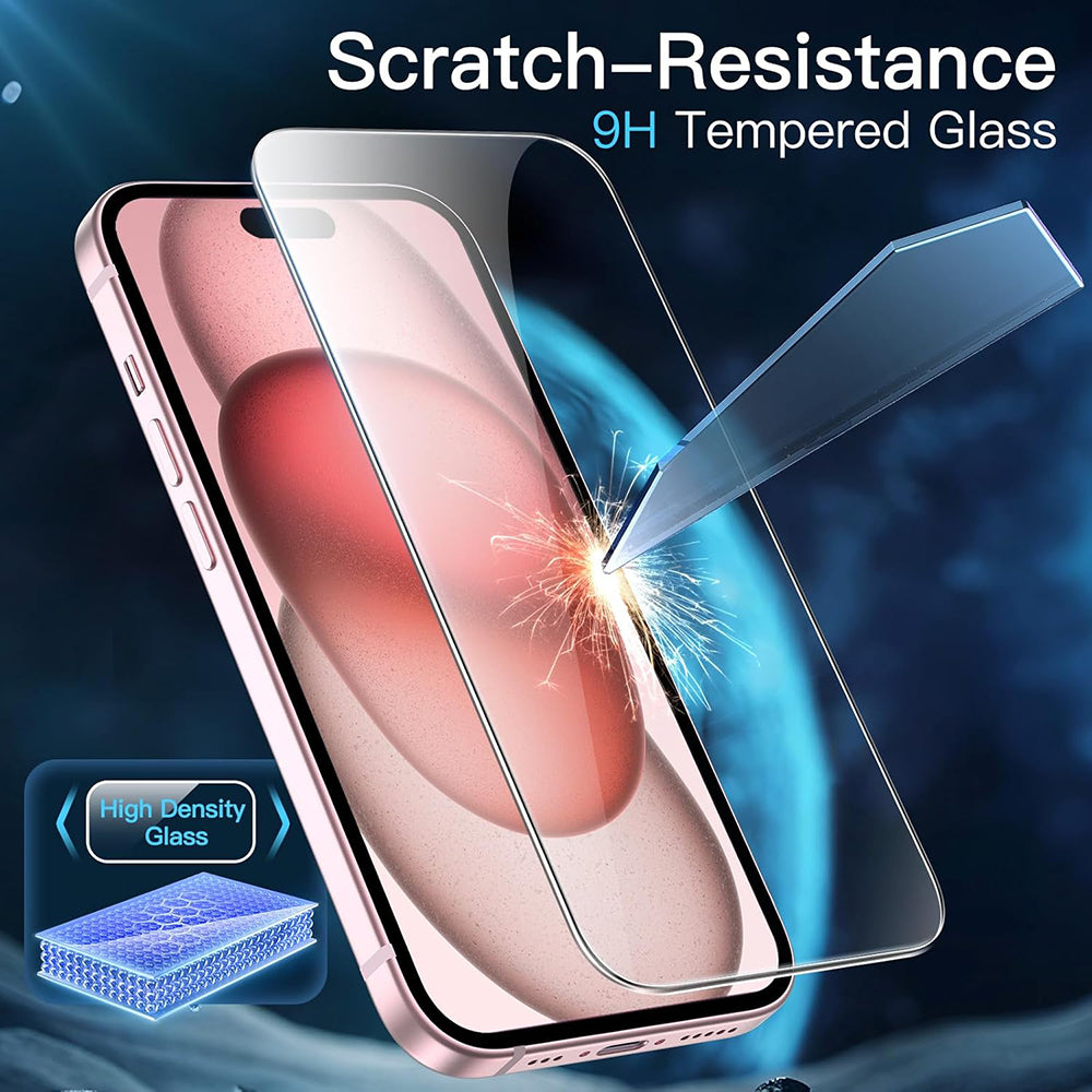 Anank Displayschutzfolie für Apple iPhone 15 Pro, gehärtetes Glas, Full Glue, 3D, 10 Stück Set