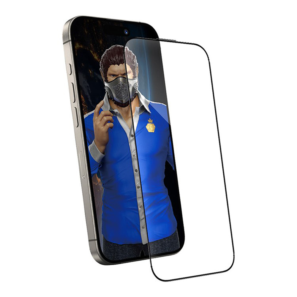 Blueo Anti-Dust HD Applicator Pro Screen Protector Film for Apple iPhone 16 Pro Max, Tempered Glass, Full Glue, Black