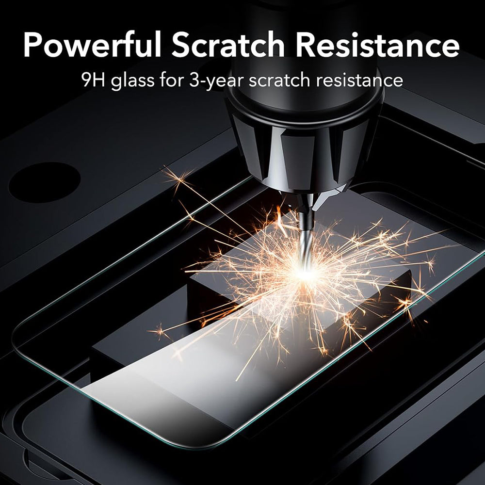 Schutzfolie ESR Bildschirm für Apple iPhone 17 / 16 Pro, Gehärtetes Glas, Vollverklebung, Set 3 Stück, Schwarz