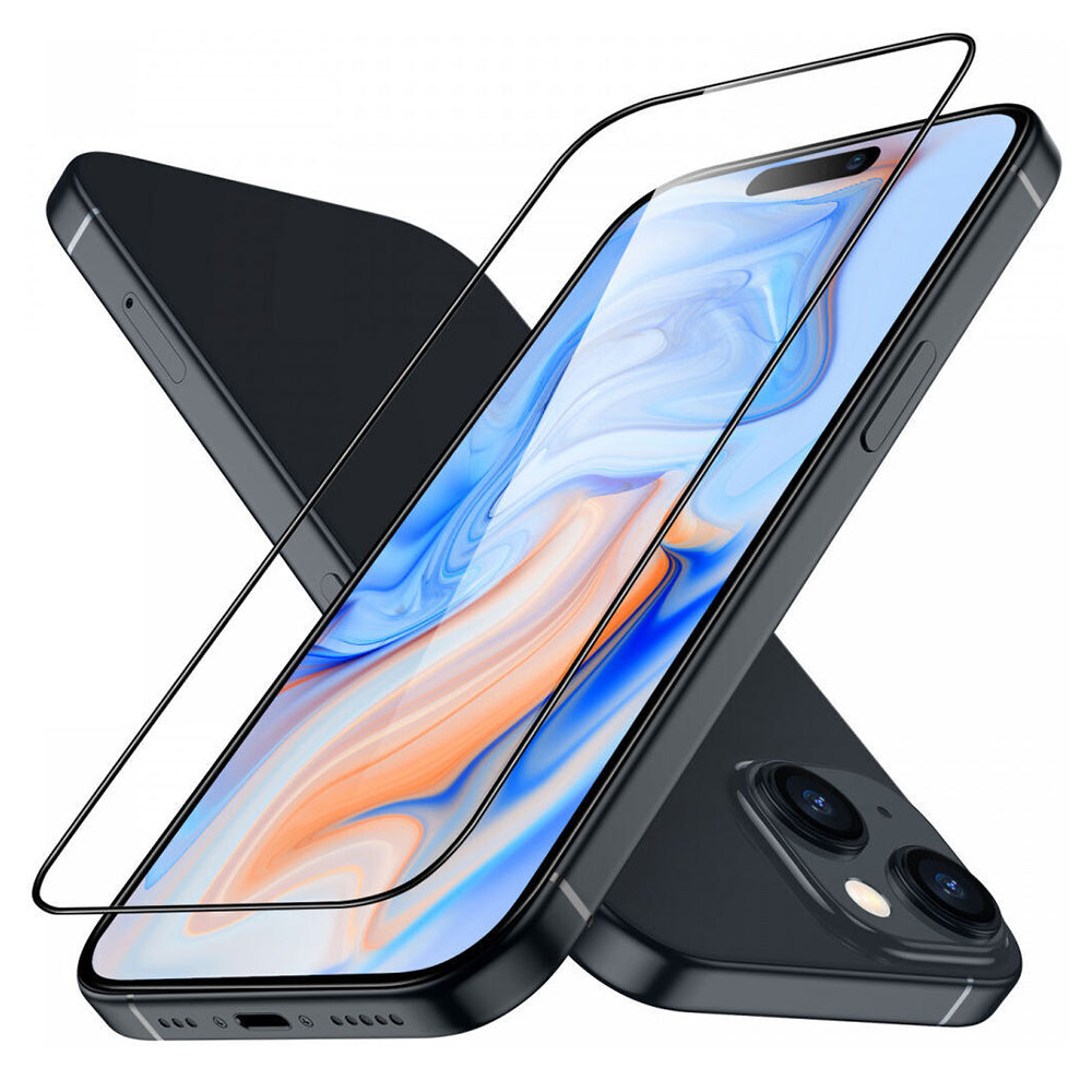 Schutzfolie ESR Armorite für Apple iPhone 15 Plus, gehärtetes Glas, Full Glue, Schwarz