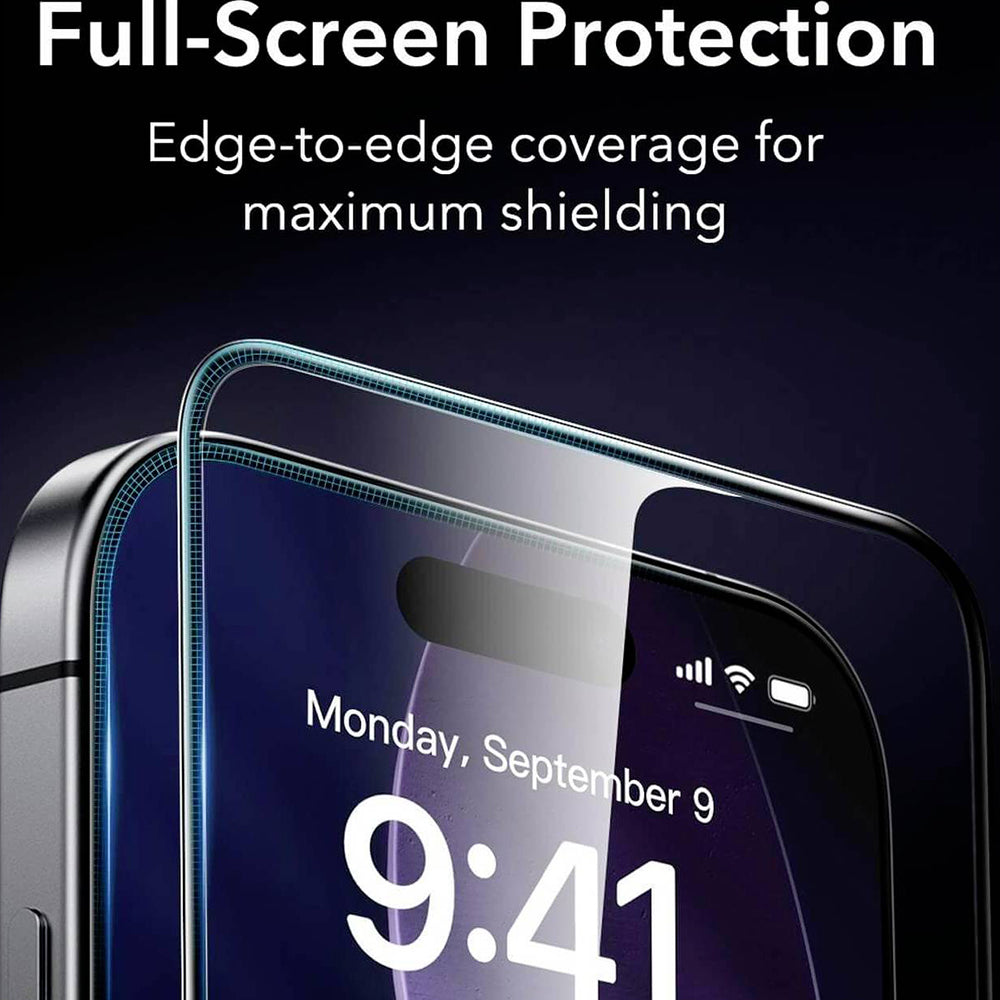Schutzfolie ESR Armorite UltraFit für Apple iPhone 17 Pro Max, Gehärtetes Glas, Vollverklebung, Set 2 Stück, Schwarz