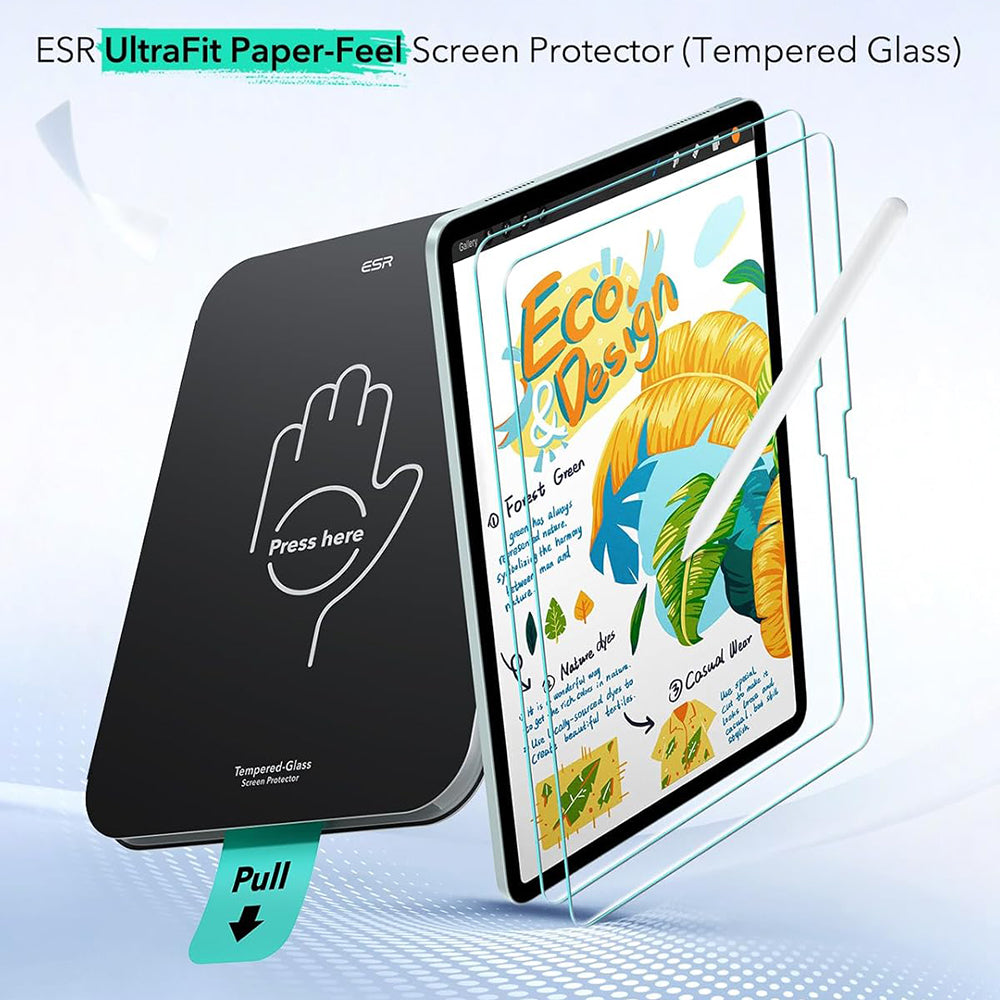 ESR Paper Feel UltraFit Displayschutzfolie für Apple iPad Air 13 (2026) / Air 13 (2025) / Air 13 (2024), Kunststoff, 2er-Set