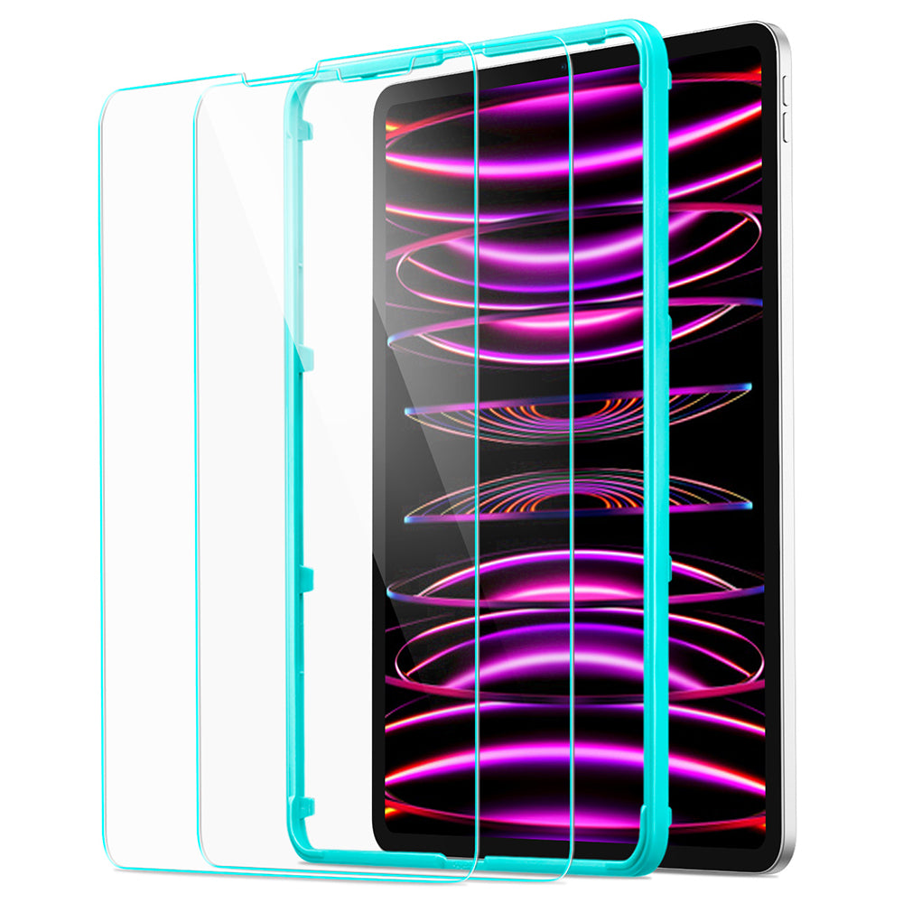ESR Screen Protector for Apple iPad Pro 12.9 (2022) / Pro 12.9 (2021) / Pro 12.9 (2020), Tempered Glass, Full Glue, Set of 2 Pieces