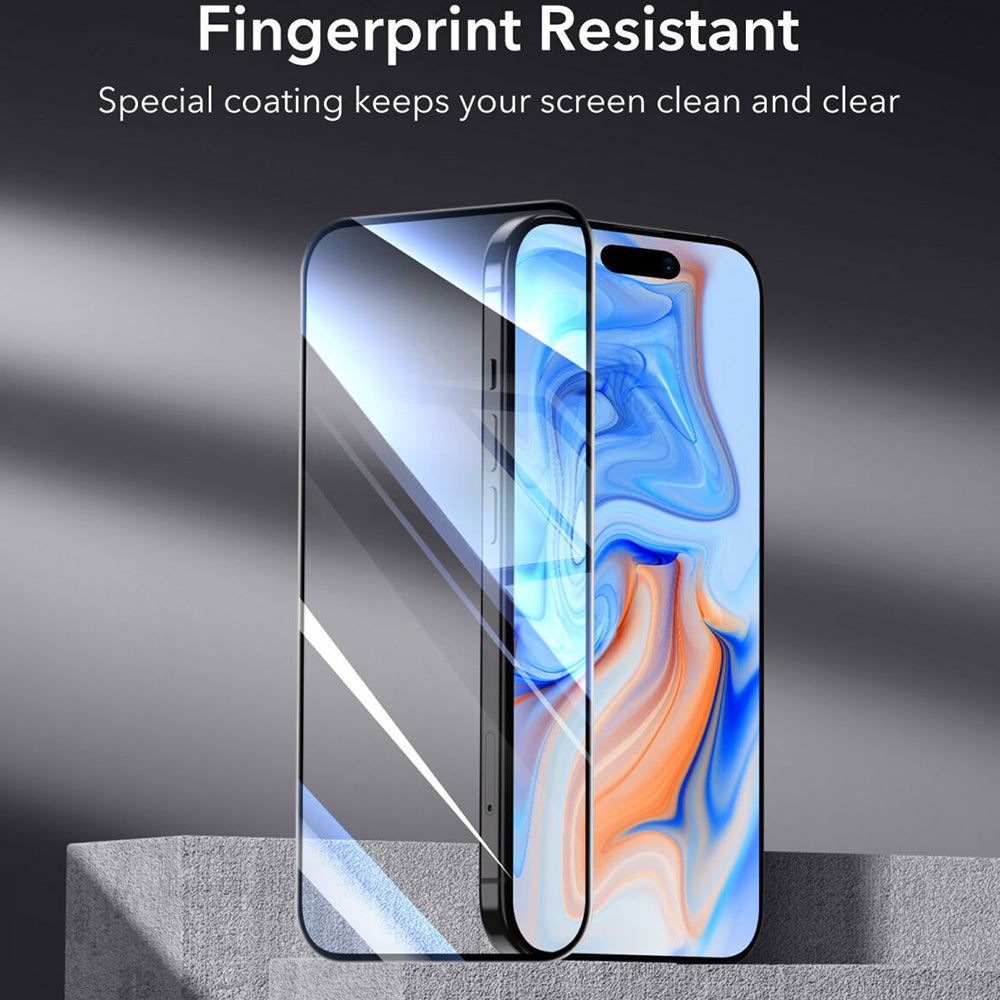 Schutzfolie ESR Bildschirm für Apple iPhone 15, Gehärtetes Glas, Vollkleber, Schwarz