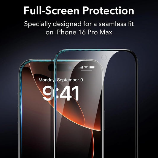 Schutzfolie ESR Bildschirm für Apple iPhone 17 Pro Max, Gehärtetes Glas, Full Glue, Set 3 Stück