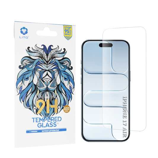 Displayschutzfolie Lito Classic für Apple iPhone 17 Air, gehärtetes Glas, Full Glue, 2.5D