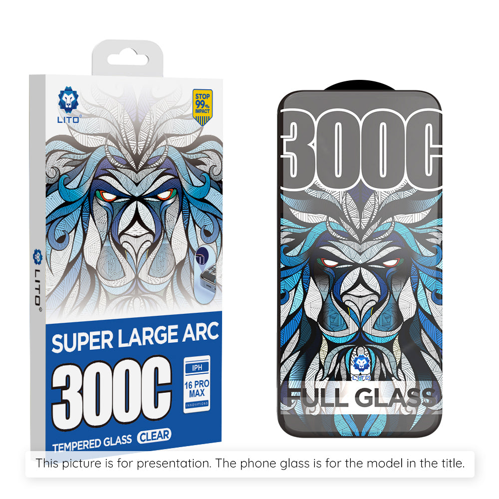 Schutzfolie Lito D+ Max 300C für Apple iPhone 17 Pro Max, gehärtetes Glas, Full Glue