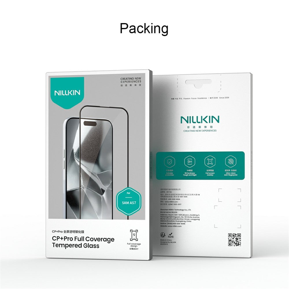Nillkin CP+ Pro Displayschutzfolie für Samsung Galaxy A57 5G, gehärtetes Glas, Full Glue, Schwarz