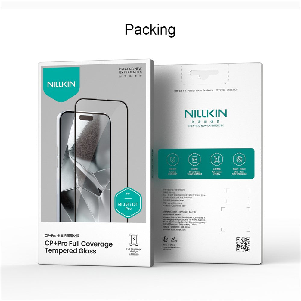 Nillkin CP+ Pro Screen Protector for Xiaomi 15T Pro / 15T, Tempered Glass, Full Glue, Black