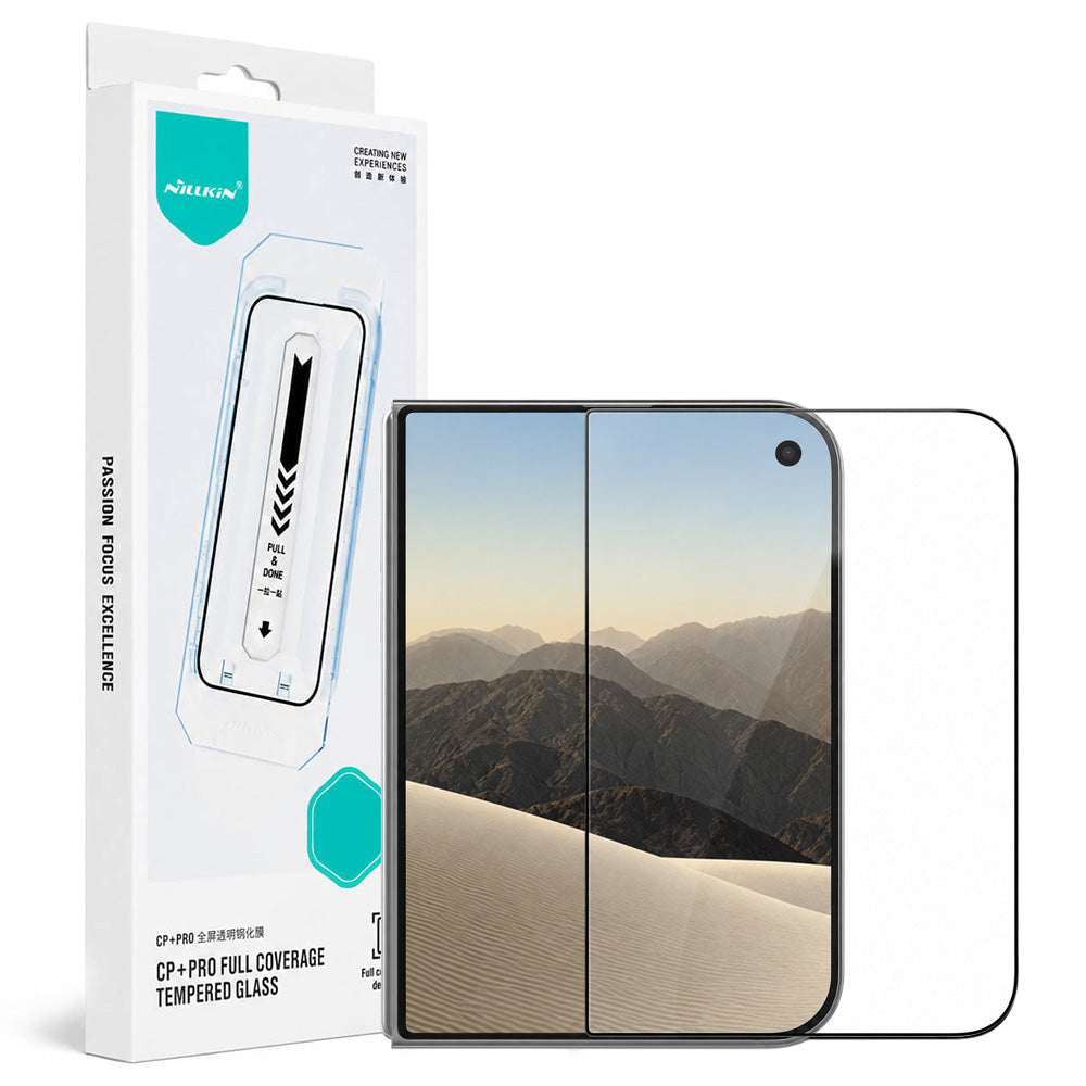 Nillkin CP+ Pro Displayschutzfolie für die Außenseite mit Applikator für Apple iPhone Duo, gehärtetes Glas, vollflächig klebend, schwarz