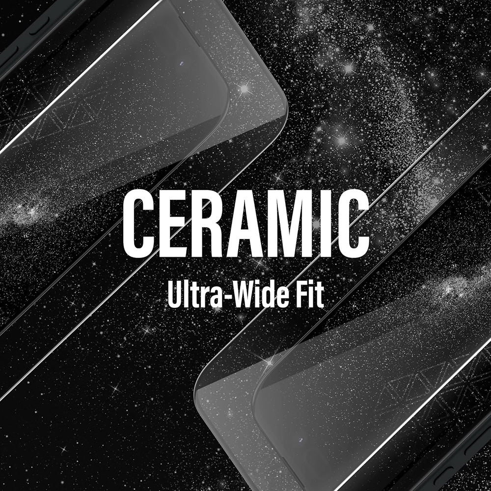 PanzerGlass Ultra-Wide Ceramic II EasyAligner Screen Protector for Apple iPhone 17 Pro Max, Tempered Glass, Full Glue, Black
