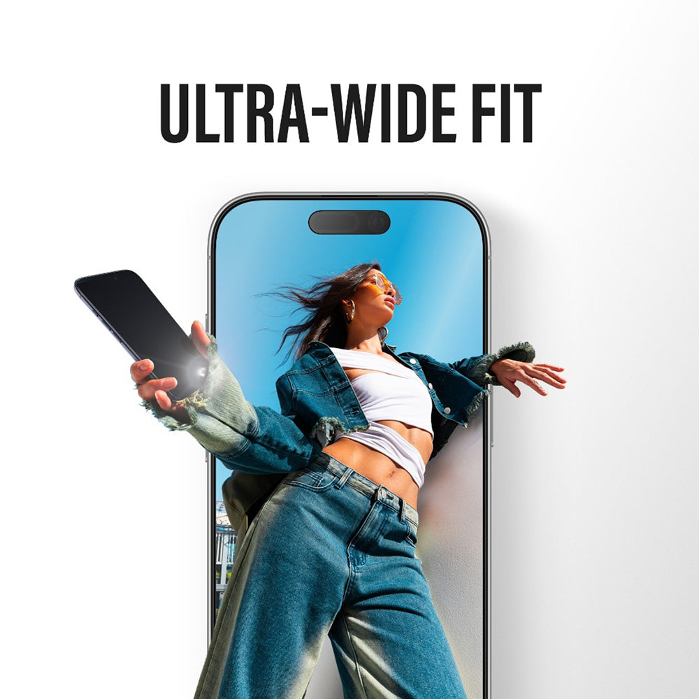 Schutzfolie PanzerGlass Ultra-Wide Fit Stealth Fastfit für Apple iPhone 17 Air, gehärtetes Glas, Full Glue, Schwarz