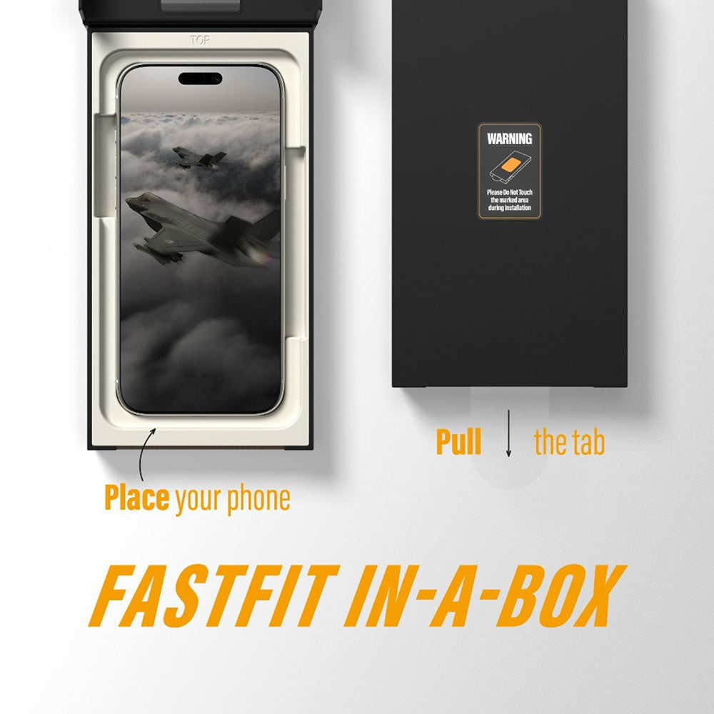 Schutzfolie PanzerGlass Ultra-Wide Fit Stealth Fastfit für Apple iPhone 17 Air, gehärtetes Glas, Full Glue, Schwarz