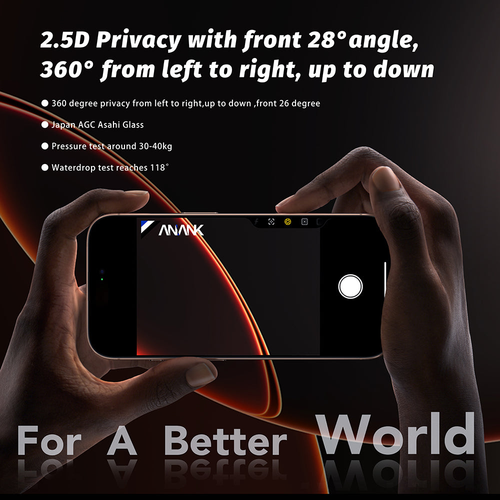 Schutzfolie Privacy Anank 5X Reinforced 360 für Apple iPhone 17, Gehärtetes Glas, Vollverklebung, 2.5D