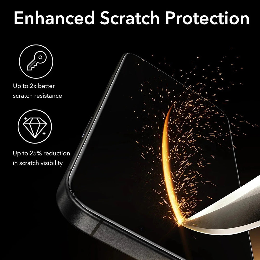 Privacy Screen Protector ESR UltraFit Armorite Pro for Apple iPhone 17 / 16 Pro, Tempered Glass, Full Glue, Set of 3 Pieces