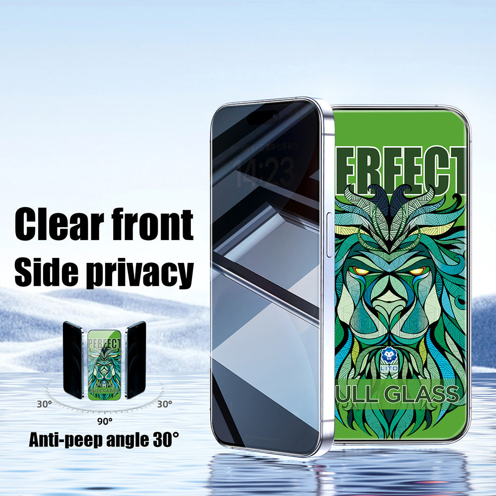 Schutzfolie Privacy Lito D+ Max Strong für Apple iPhone 17 Pro, gehärtetes Glas, Full Glue