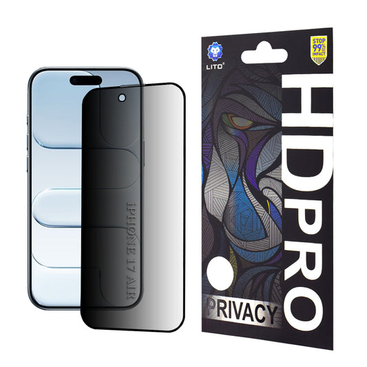Schutzfolie Privacy Lito HD Pro für Apple iPhone 17 Air, Gehärtetes Glas, Vollverklebung