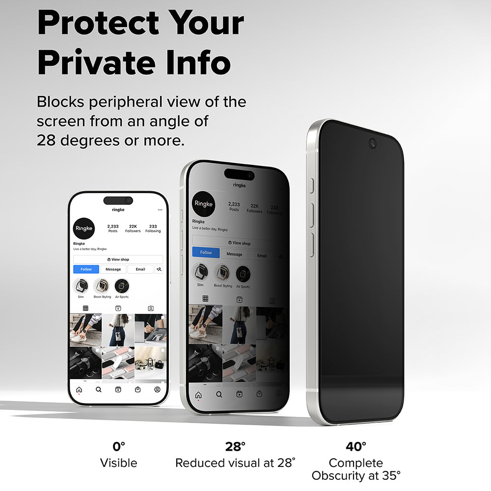 Privacy-Schutzfolie Ringke Easy Slide für Apple iPhone 17, gehärtetes Glas, Full Glue, 2er-Set